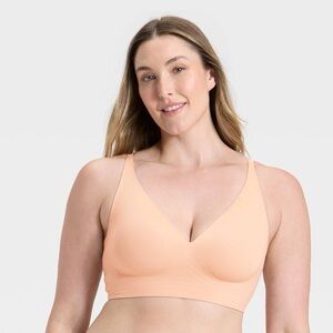 Auden Bra Wireless Long Line Bralette Beige NWT Size XL